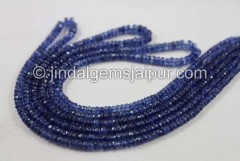 Deep Blue Kyanite Faceted Roundelle Beads